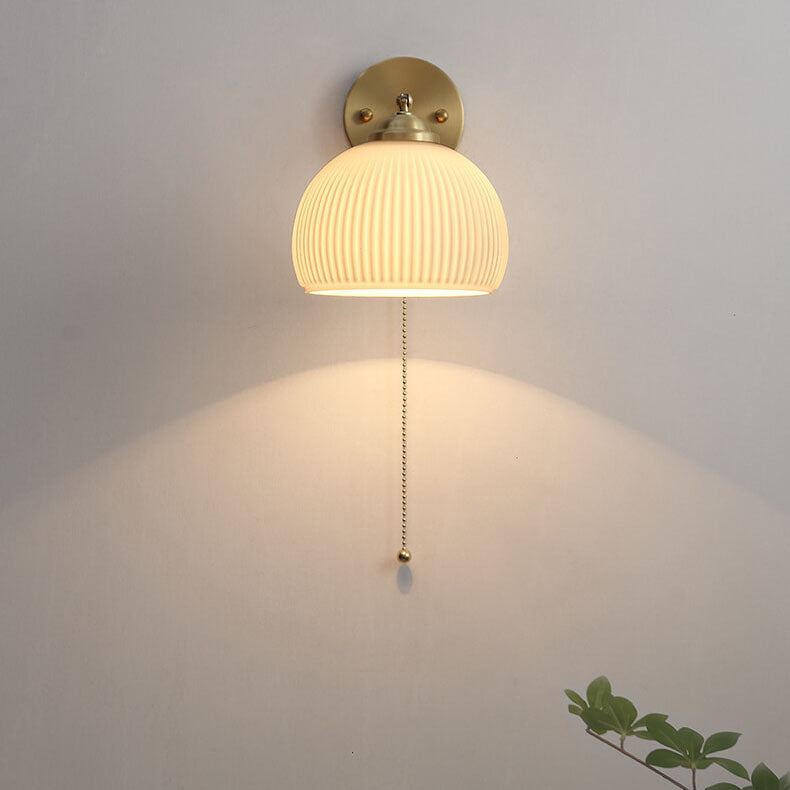 Wall Lamp Glass Brass 5.9 in Modern White Bedroom Bedside Living Room Sconce Lighting Fixture | Thomler