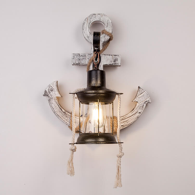 Wall Lamp Iron Wood 12.6 in White Industrial Hallway Living Room Bedroom LED Incandescent Fluorescent Lighting | Thomler