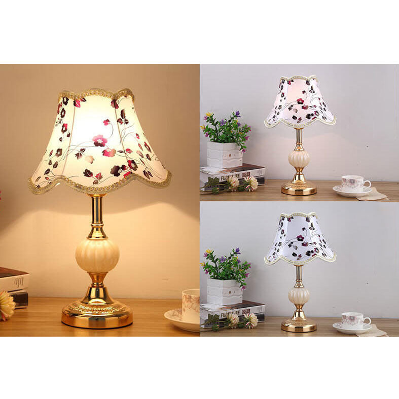 Table Lamp Glass Iron Fabric 16.5 in Modern Bedside Living Room Study LED E26 Light | Thomler