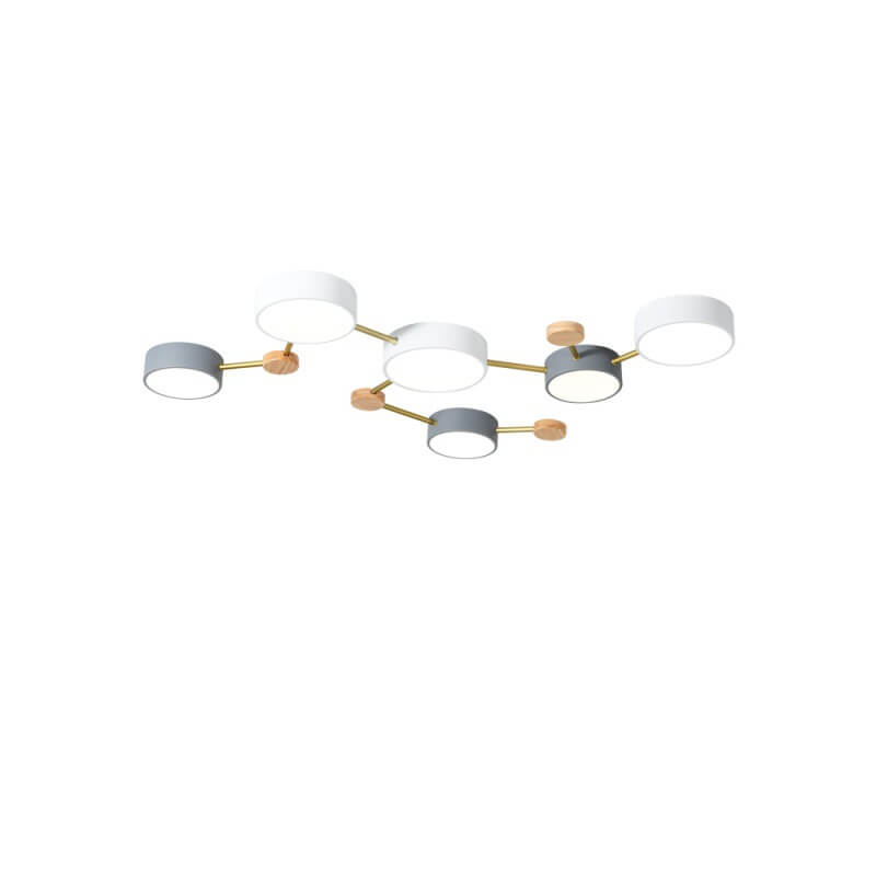Flush Mount Ceiling Light Iron Solid Wood Acrylic 36W 23.6 in Gray Modern Hallway Living Room Bedroom Lighting | Thomler