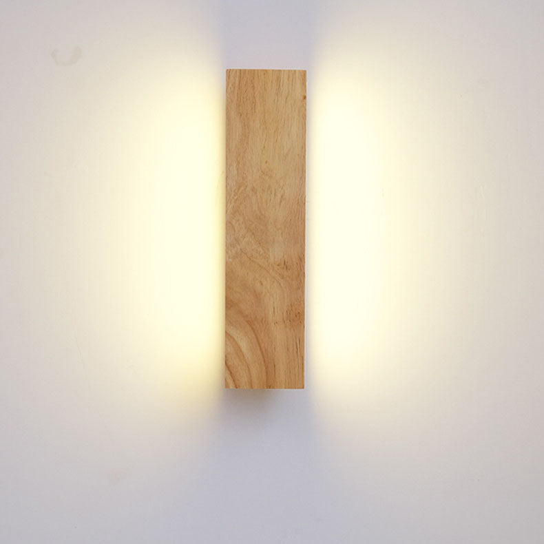 Rotating LED Wall Sconce with Wood Accent – Adjustable Minimalist Light for Bedroom & Living Room | Thomler