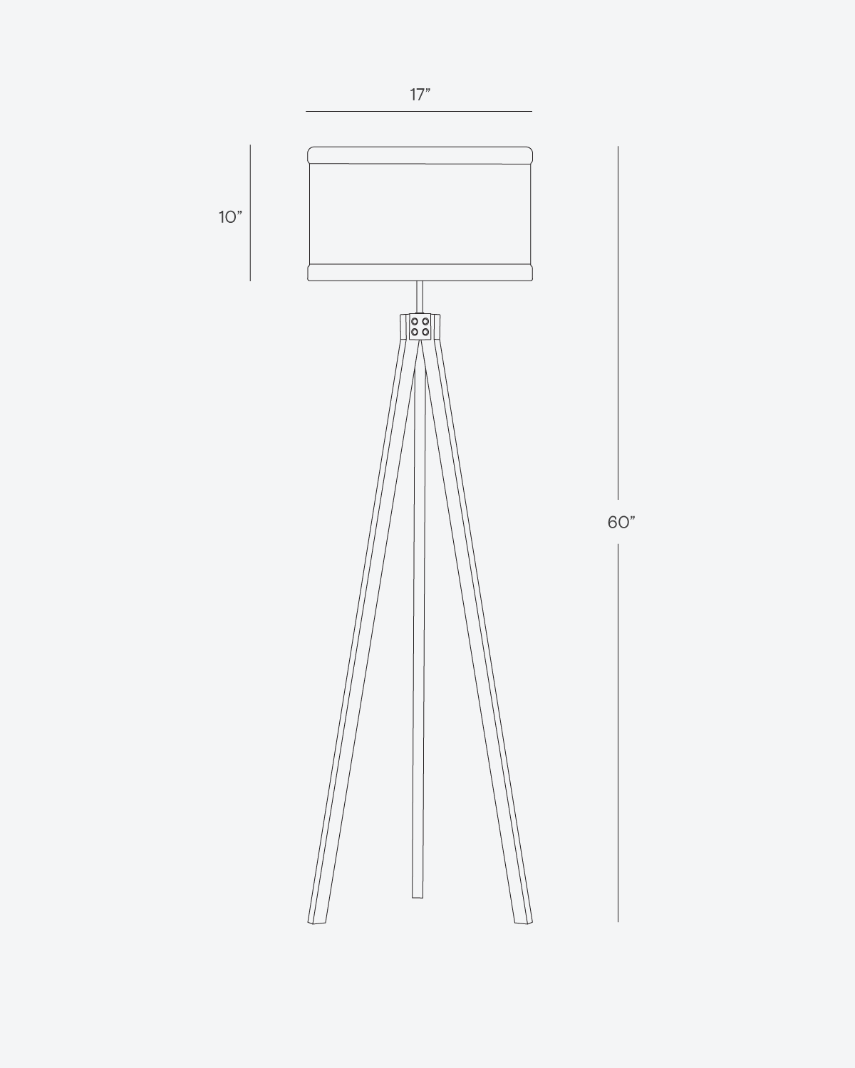 Vloerlamp Tripod Houten Driepoot 152cm Met Stoffen Kap LED | Sansoti