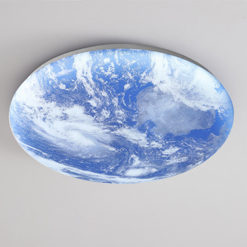 Ceiling Lamp Wood Acrylic 48.0 cm Moon Design Bedroom Living Room Flush Mount Ambient LED Light | Thomler