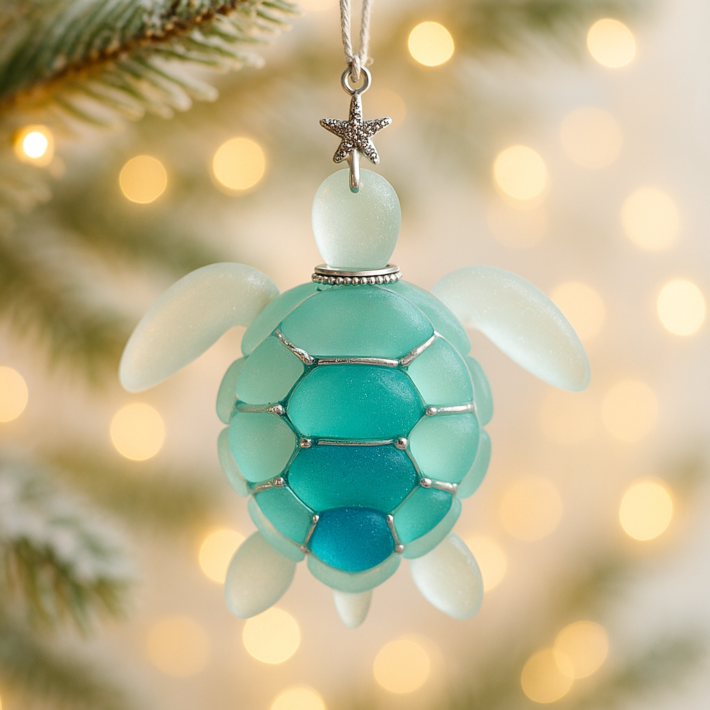 Sea Glass Advent Calendar 2025 – 24 Ocean-Themed Ornaments for Christmas Tree & Home | Thomler
