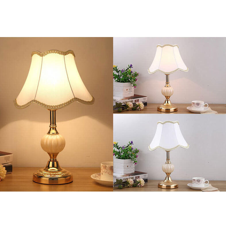 Table Lamp Glass Iron Fabric 16.5 in Modern Bedside Living Room Study LED E26 Light | Thomler