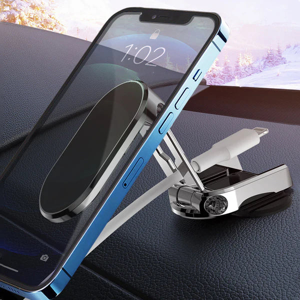 Dashboard Cell Phone Mount with Strong Magnet for Hands-Free Navigation in Any Vehicle Silver Black 360° Rotation Grip | Thomler