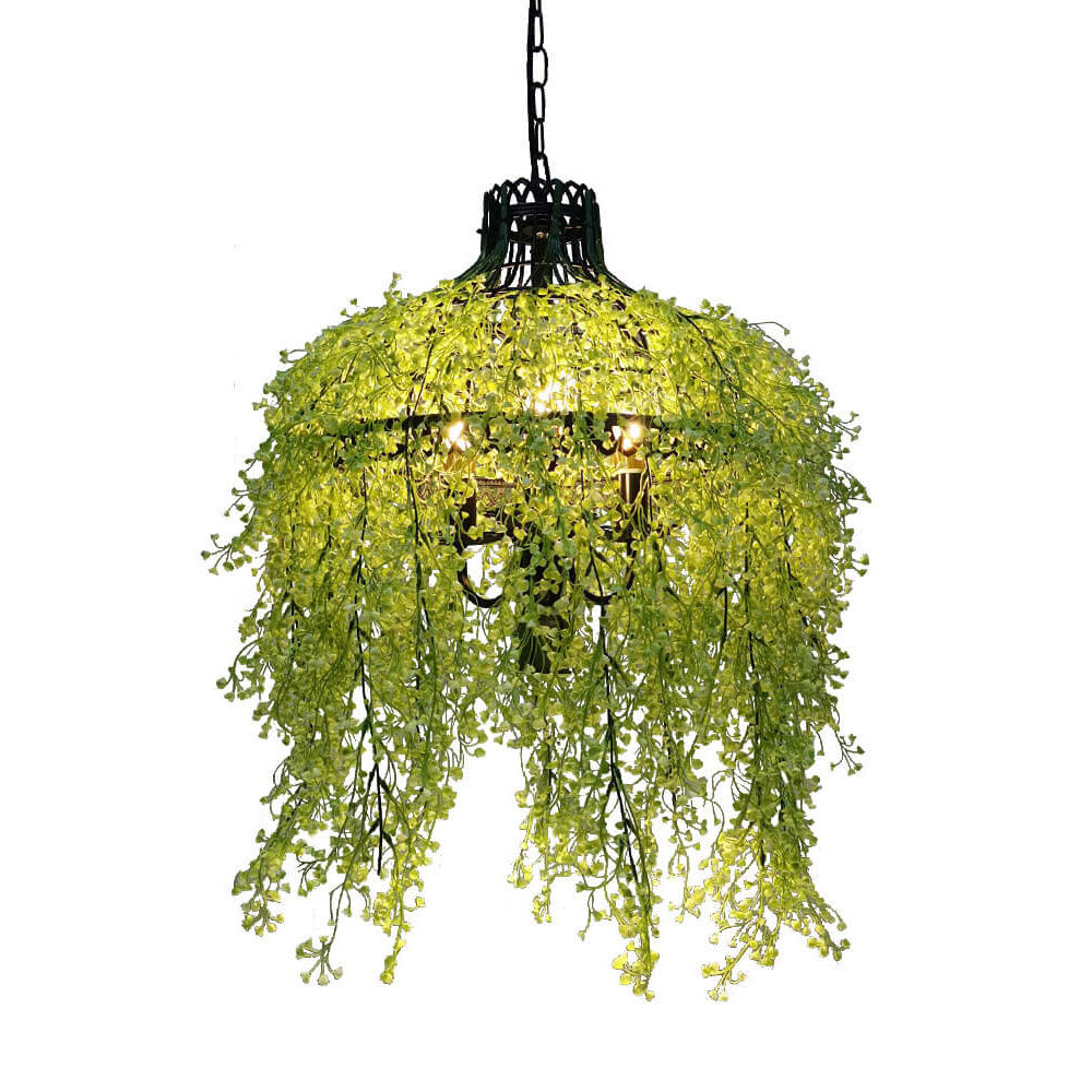 Chandelier Iron With 19.7 in Green Purple Modern Hallway Living Room Bedroom Lighting Fixture 3-Light | Thomler