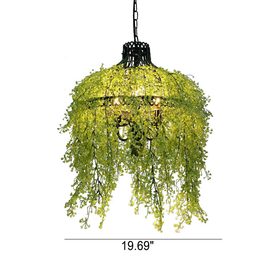 Chandelier Iron With 19.7 in Green Purple Modern Hallway Living Room Bedroom Lighting Fixture 3-Light | Thomler