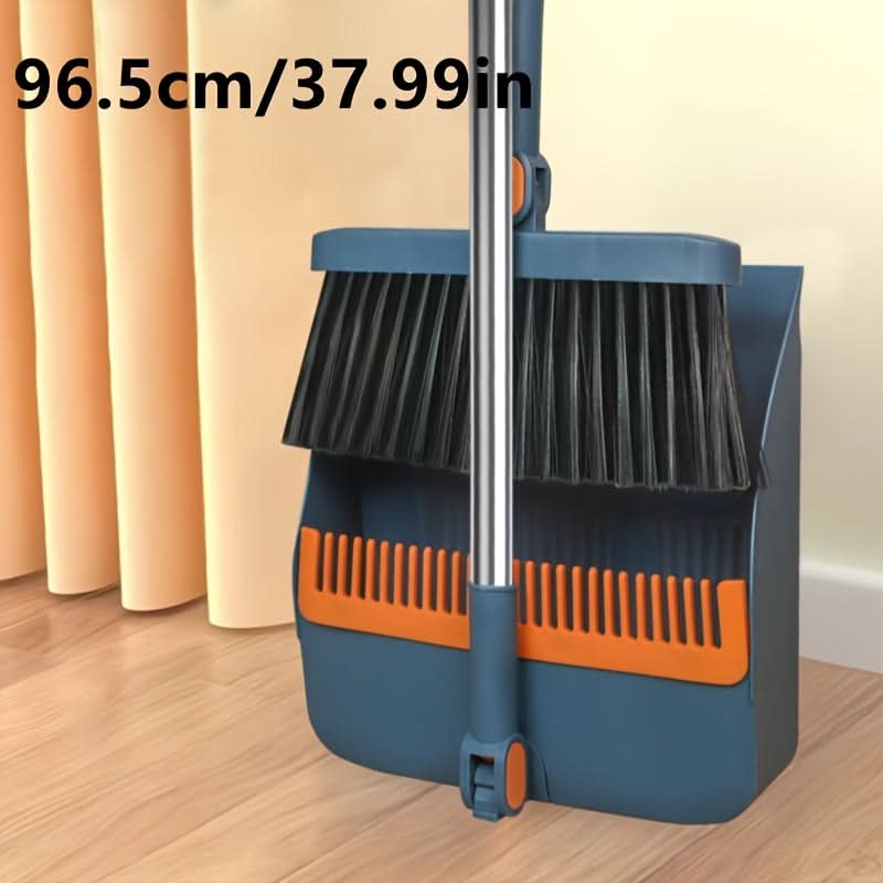 Upright Sweep & Scoop Set with Extended Handle for Floors & Tile – Standup Design, Pet Hair Pickup, Space-Saving Storage | Thomler
