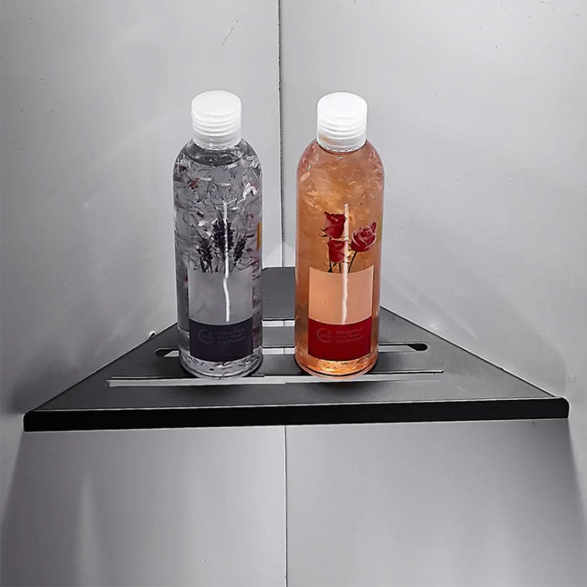 Rust-Proof Triangle Bathroom Caddy with Drainage Base & Anti-Slip Guard Rail for Wet Areas | Thomler