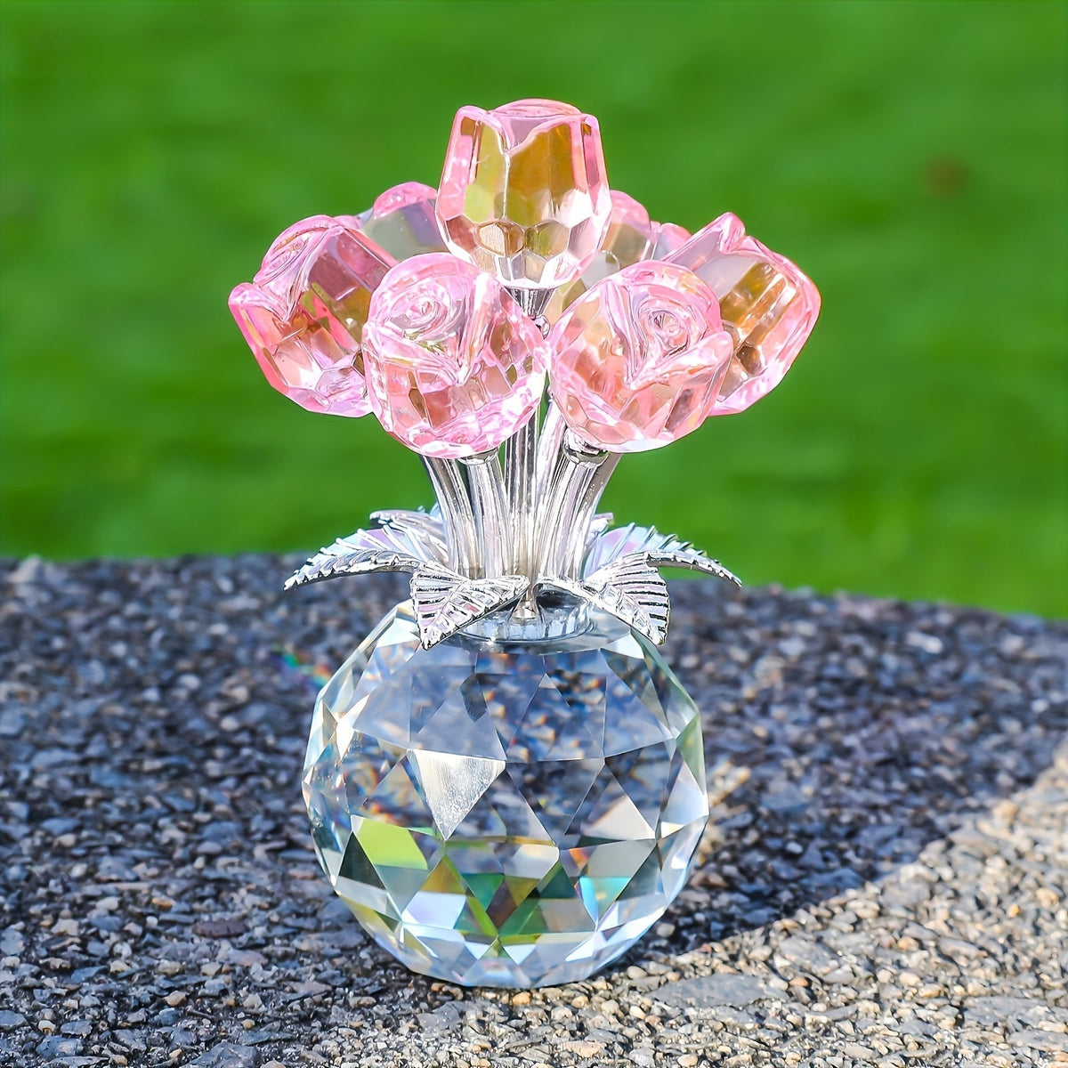 Crystal Rose Arrangement Everlasting Floral Display Centerpiece Gift | Thomler