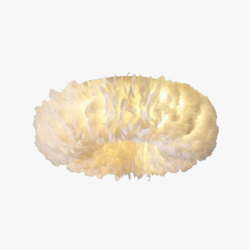 Ceiling Light Feather Metal 40W Warm White Bedroom Living Room Flush Mount Indoor Lamp | Thomler