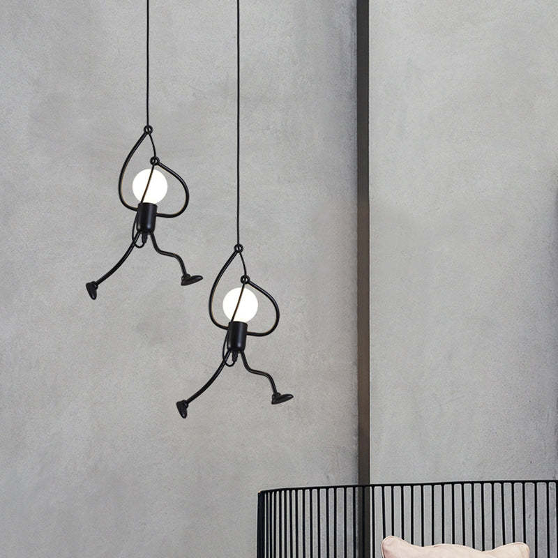 Superhero Silhouette Metal Pendant Light with Adjustable Cable & LED Bulbs | Thomler
