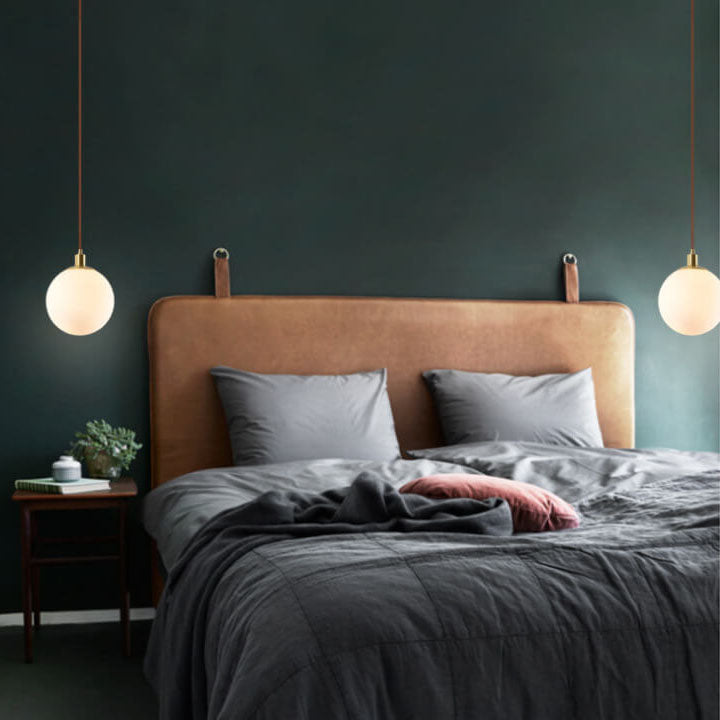 Pendant Light Glass 9.8 in Adjustable White Gold Hallway Living Room Bedroom Lighting Fixture Modern Hanging Lamp | Thomler