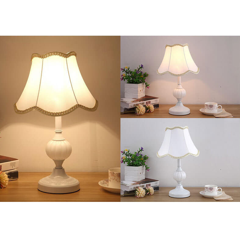 Table Lamp Glass Iron Fabric 16.5 in Modern Bedside Living Room Study LED E26 Light | Thomler