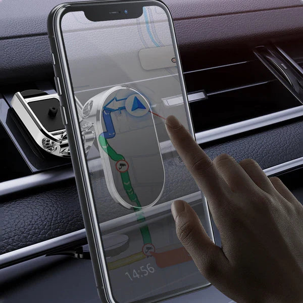 Dashboard Cell Phone Mount with Strong Magnet for Hands-Free Navigation in Any Vehicle Silver Black 360° Rotation Grip | Thomler