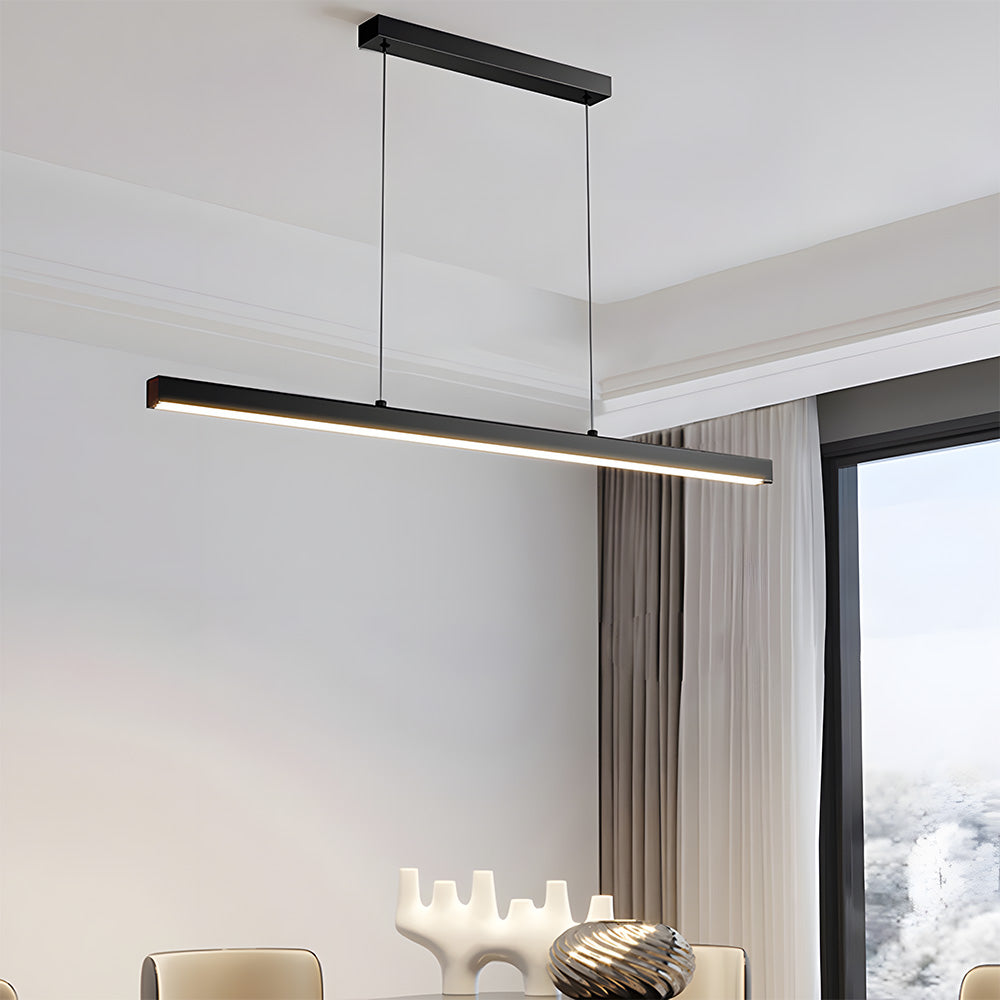 Pendant Light Metal LED 120.0 cm Black Kitchen Island Dining Table Linear Hanging Ceiling Lamp Adjustable Scandinavian Minimalist | Thomler