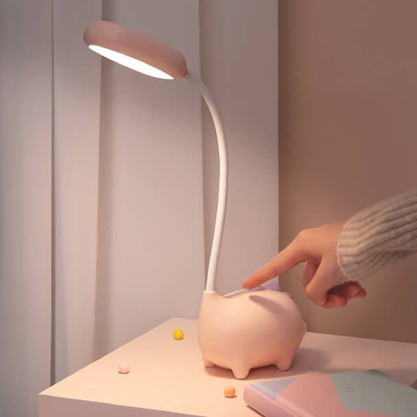 Compact LED Desk Lamp with Integrated Light in Vibrant Colors for Bedroom, Office & Living Room | Thomler