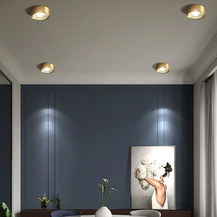 Slim-Profile Circular LED Ceiling Light – Brushed Copper Finish for Entryways, Bedrooms & Living Rooms | Thomler