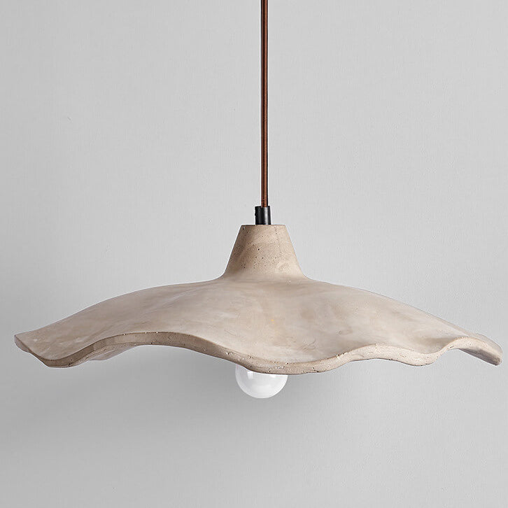 Chandelier Cement 9.8 in Pendant Industrial Lighting Pottery Yellow Living Room Bedroom Fixture | Thomler