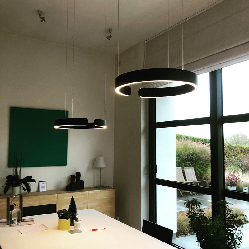 Pendant Light Aluminium Integrated LED 50.0 cm Adjustable Dining Room Living Room Hallway Ceiling Lamp Modern Minimalist Ring Design | Thomler