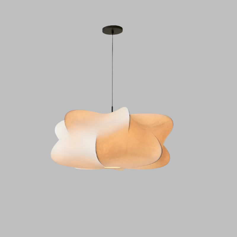 Pendant Light Silk Metal 30.0 cm Beige Soft Dining Room Living Room Hanging Lamp | Thomler
