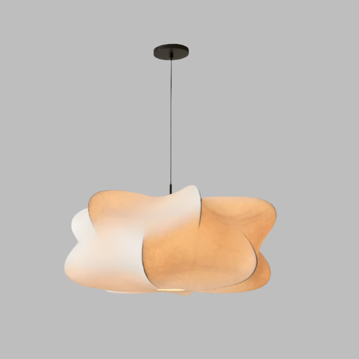 Pendant Light Silk Metal 30.0 cm Beige Soft Dining Room Living Room Hanging Lamp | Thomler