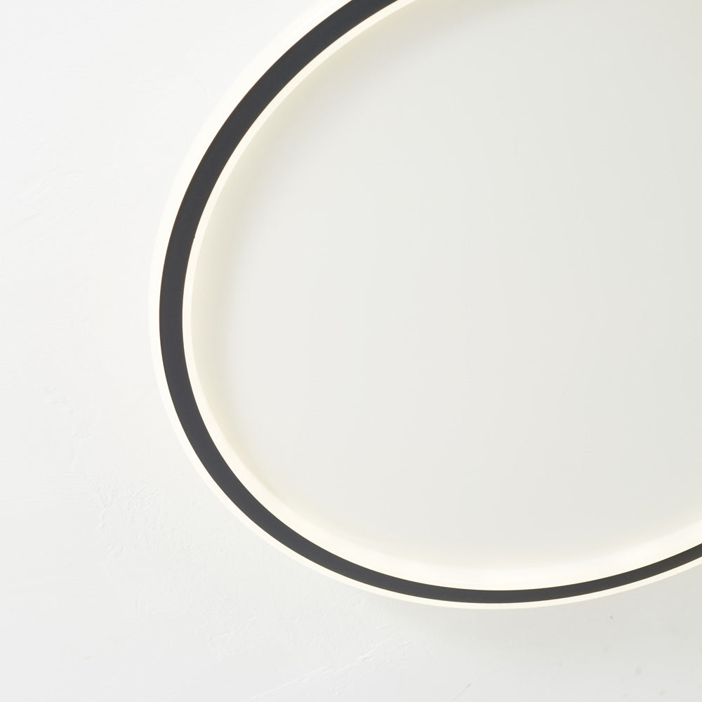 Dimmable Round LED Flush Mount Ceiling Light for Bedroom Living Room | Black White Metal Acrylic | Indoor Hardwired 12-20 Inch Fixture | Thomler