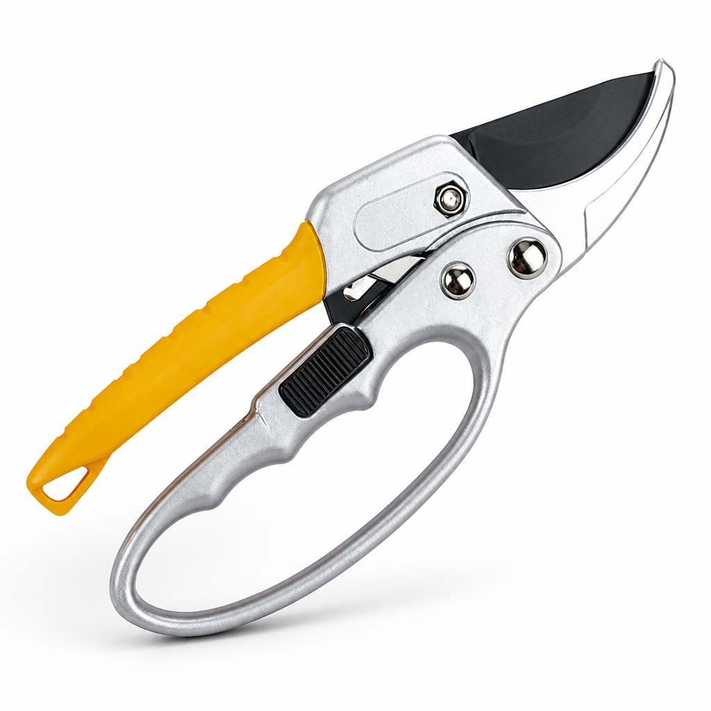 Ratchet Pruning Shears with SK5 Steel Blade & Non-Slip Ergonomic Handle for Garden Pruning | Thomler