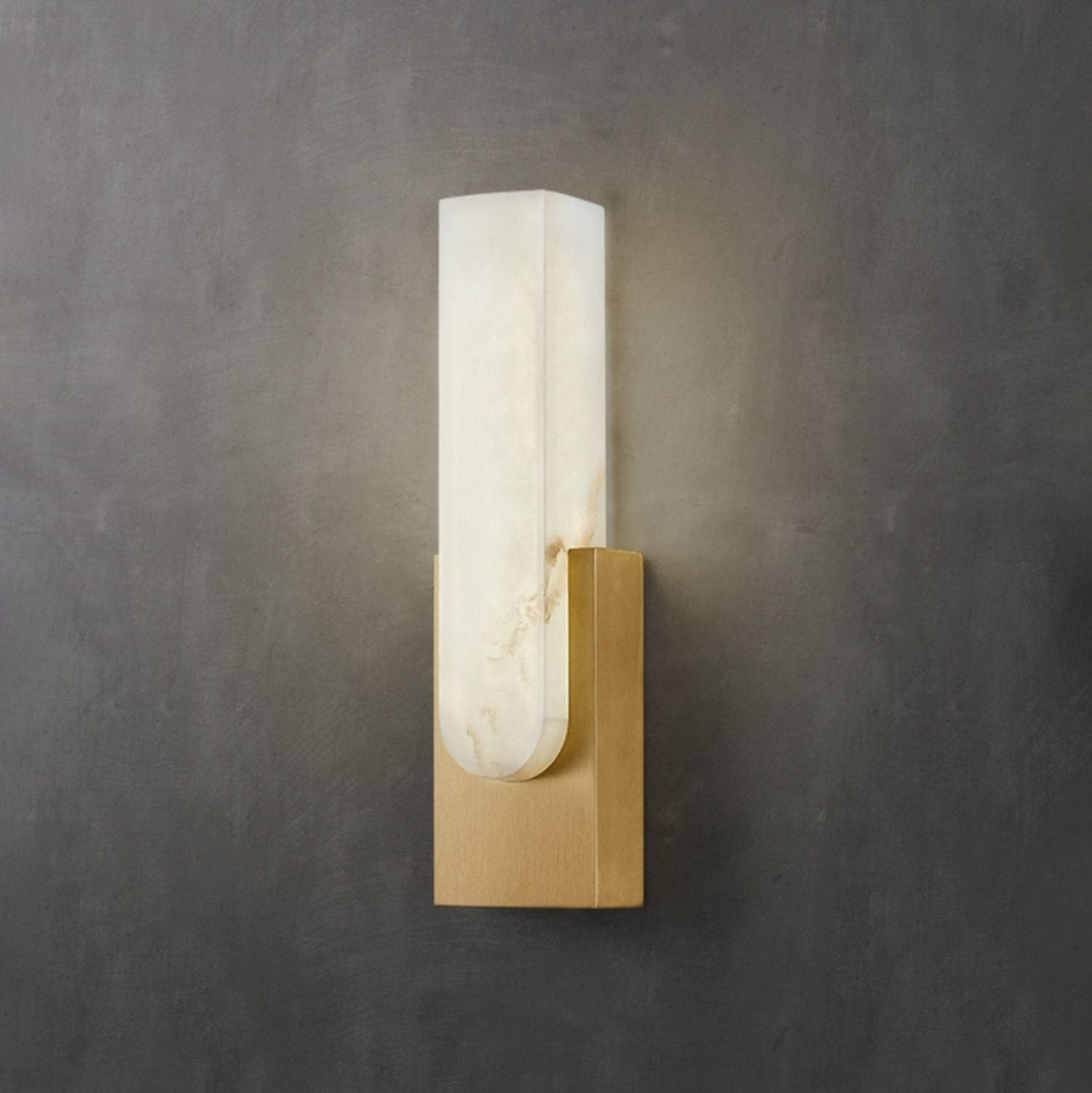 Wall Lamp Alabaster 19.7 in Gold LED Bedroom Hallway Modern Sconce Lighting Fixture | Thomler