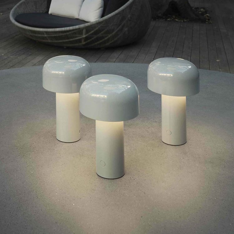 Cordless Mushroom Table Lamp with Touch Dimmer & USB-C Rechargeable Battery for Bedroom, Desk & Outdoor | Thomler