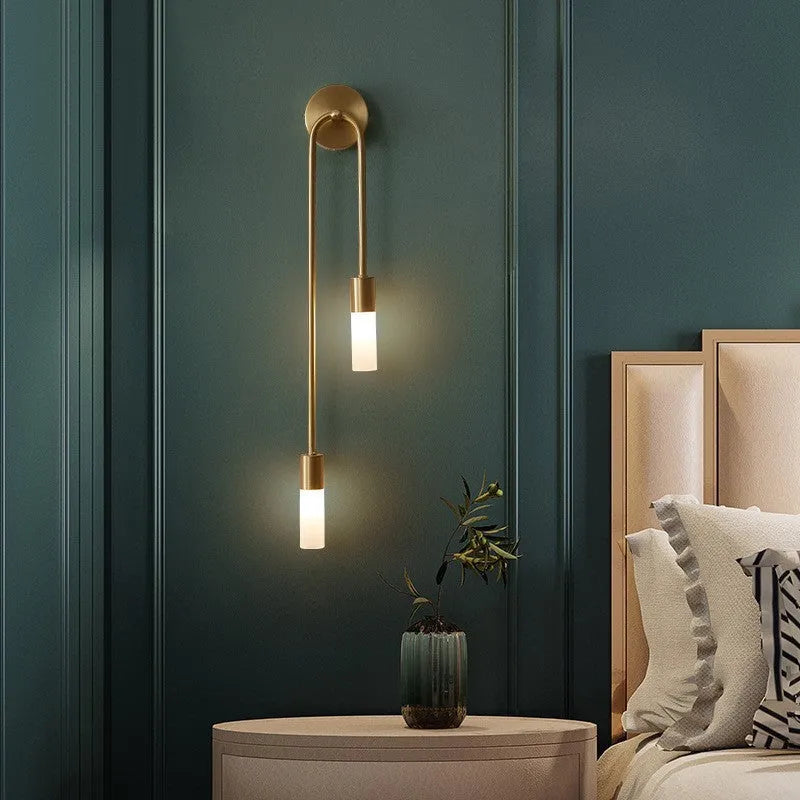 Contemporary Metal Sconce Set with Frosted Shades for Hallway & Bedroom – Hardwired LED Fixture | Thomler