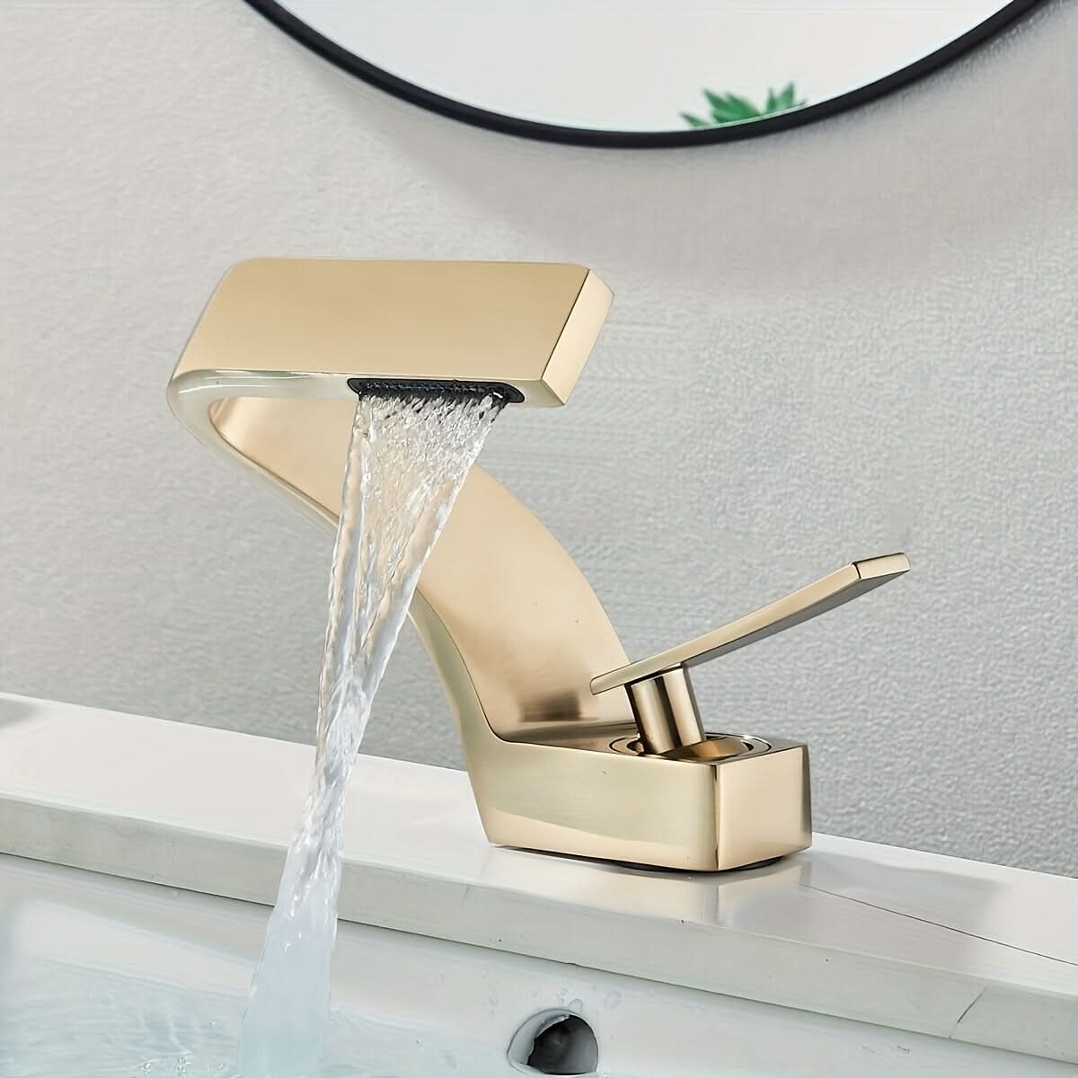 Single-Hole Waterfall Sink Faucet – 304 Stainless Steel Basin Mixer Tap for Modern Bathroom Vanities & Vessel Sinks | Thomler