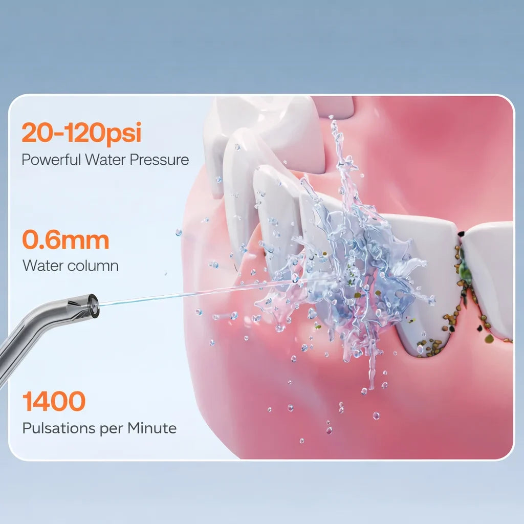 Cordless Water Flosser with 3 Pressure Modes for Travel & Home – Rechargeable Dental Irrigator for Braces, Gums & Deep Cleaning | Thomler