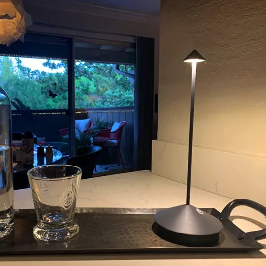 Rechargeable Cordless LED Table Lamp with Touch Dimmer – Waterproof Indoor Outdoor Portable Light for Dining Room, Patio, Bedroom Nightstand | Thomler