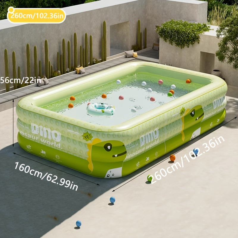 Inflatable Dinosaur Kiddie Pool for Backyard Summer Fun – Durable PVC Wading Pool for Toddlers Kids & Family – Easy Setup Portable Water | Thomler