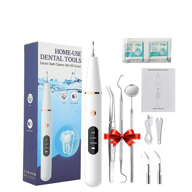 Electric Ultrasonic Tooth Stain Remover with LED Light & 3 Cleaning Modes for At-Home Dental Care | Thomler