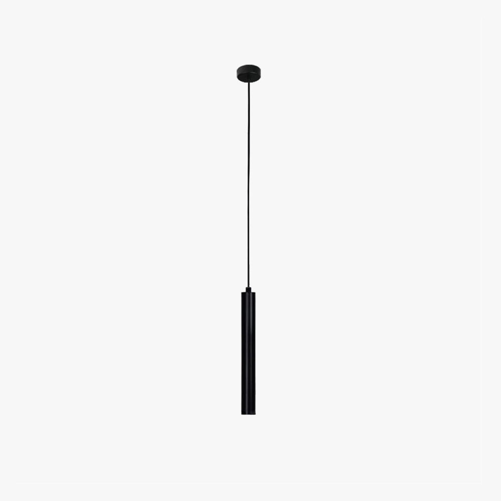 Sleek Metal Bar LED Ceiling Pendant for Living Room & Bedroom – Adjustable Hanging Rod Fixture in Black | Thomler