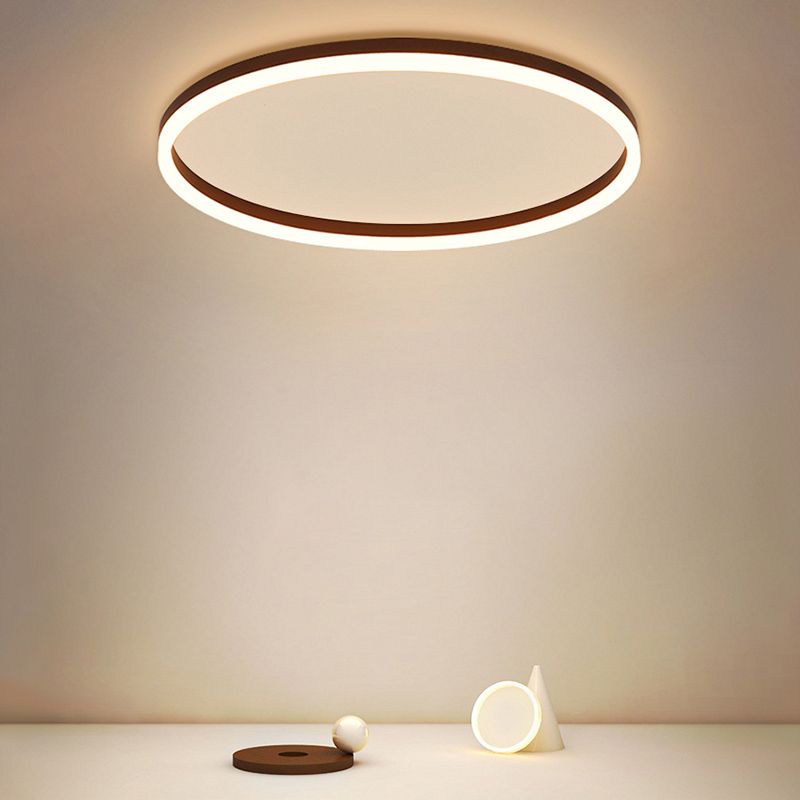 Modern Round LED Ceiling Light Metal Ring Fixture for Bedroom & Living Room | Thomler