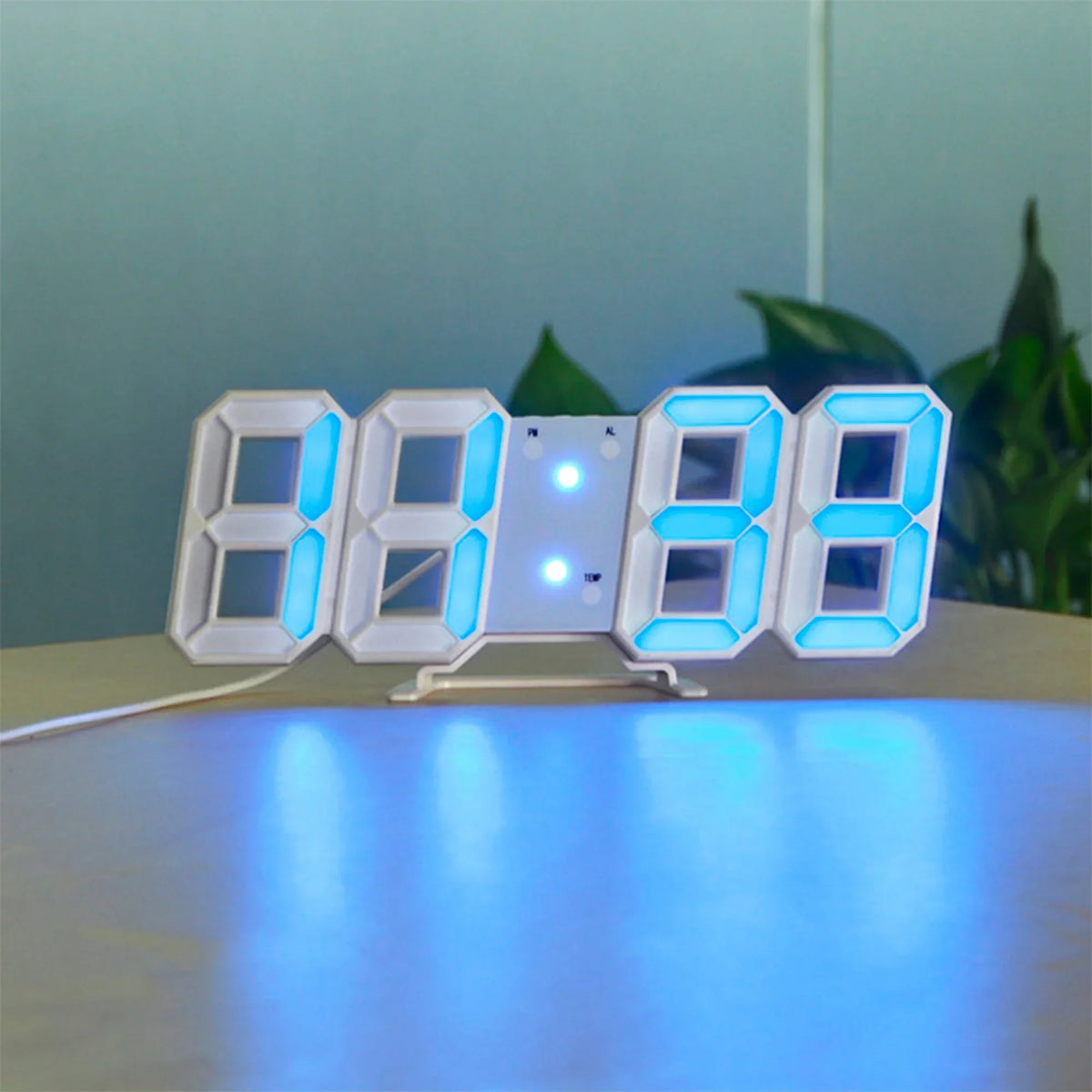 3D LED Digital Wall Clock with Adjustable Brightness | Modern Minimalist Display for Living Room, Bedroom & Office | USB Powered Time Piece | Thomler