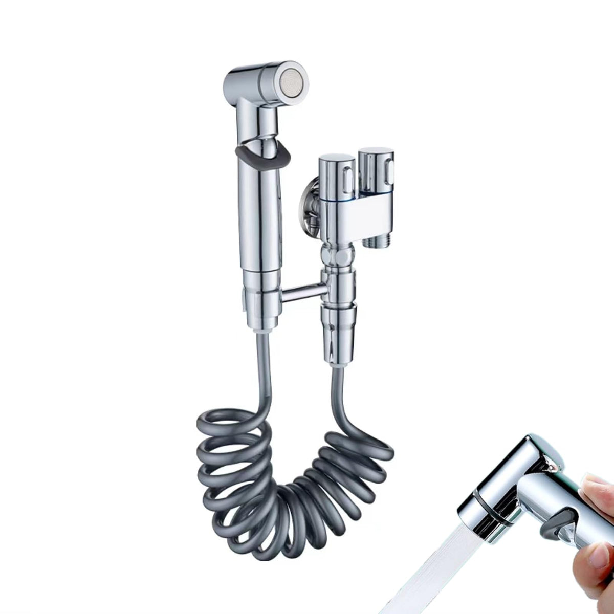 Handheld Bidet Sprayer with Pressure Control and Non-Slip Grip for Bathroom Hygiene | Thomler