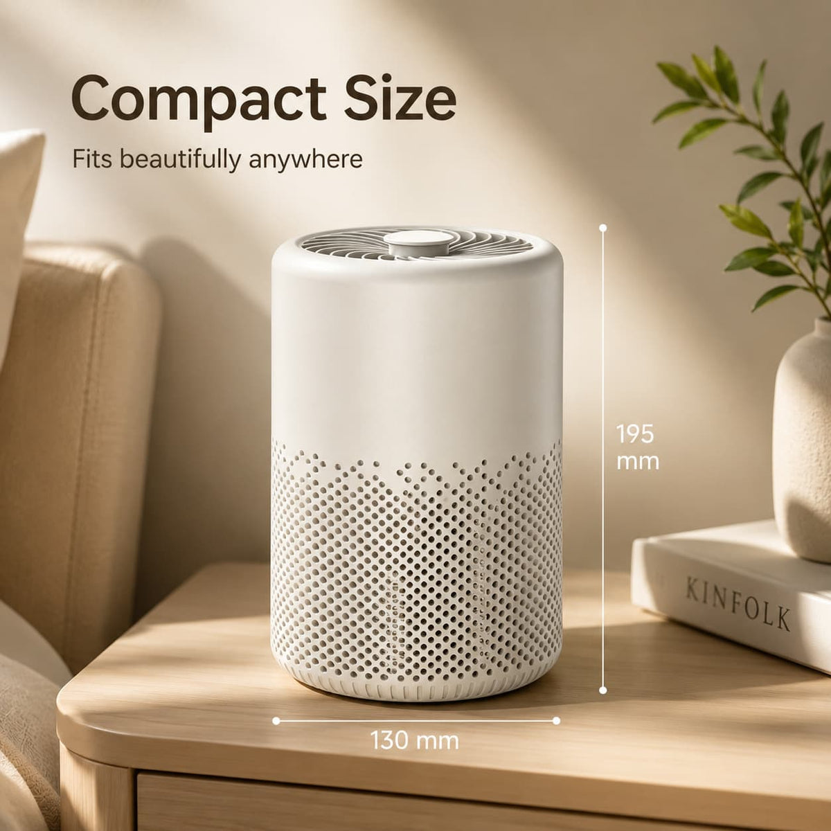 Compact Multi-Stage Air Purifier for Home – Removes Odors, Pet Dander & Dust with Quiet Motor – Bedroom, Office & Living Room Air Quality | Thomler