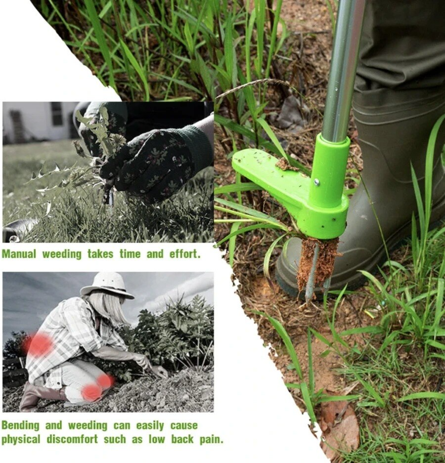 Stand-Up Weed Puller Tool with Root Remover for Lawns Gardens Patios Yards No Bending Telescoping Handle 39 Inches Gardening Hand Tool | Thomler