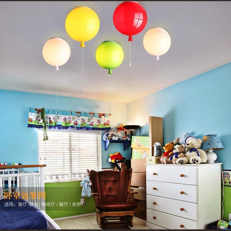 Ceiling Lamp Plastic Balloon 35.0 cm Yellow Childrens Room Pull Cord Hanging Light Playroom Nursery E27 Fixture | Thomler