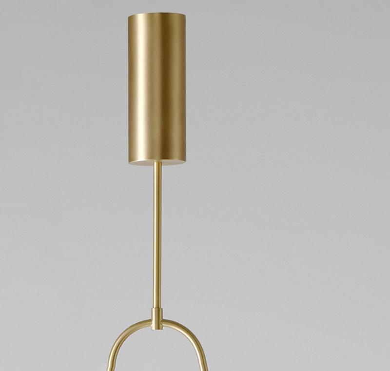 Mobile Chandelier 55.1 in L x 33.5 in H Patinated Brass Black Modern Living Room Ceiling Light Minimalist Glass Diffuser Fixture | Thomler