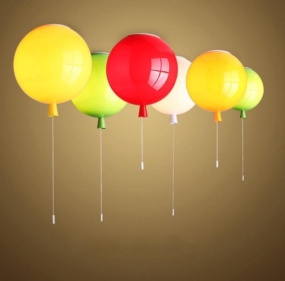 Ceiling Lamp Plastic Balloon 35.0 cm Yellow Childrens Room Pull Cord Hanging Light Playroom Nursery E27 Fixture | Thomler