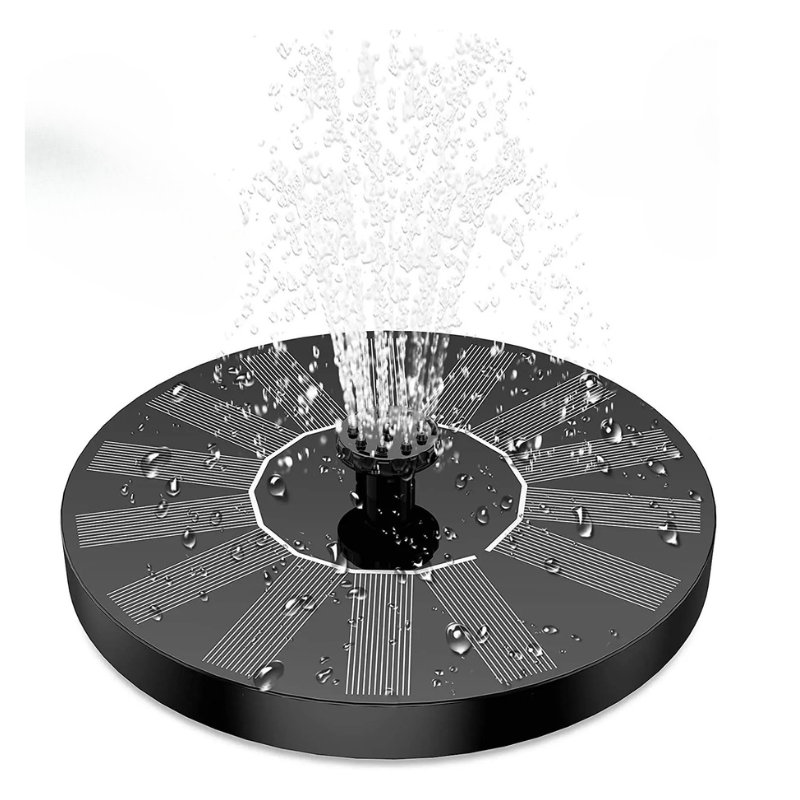 Solar Floating Fountain for Bird Baths, Ponds & Garden Water Features | Outdoor Water Pump for Backyard Decoration | 6 Spray Nozzles | Thomler