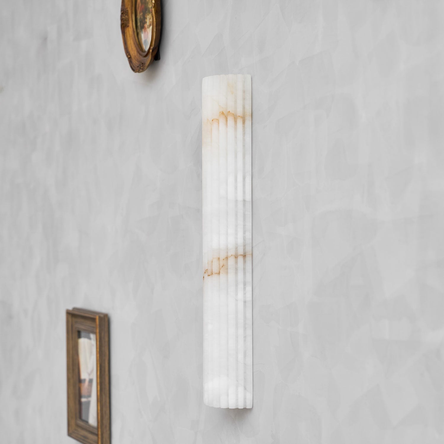 Alabaster Wall Light 11.8 in Integrated LED Indoor Ribbed Sconce Bedroom Hallway Ambient Lighting Fixture | Thomler