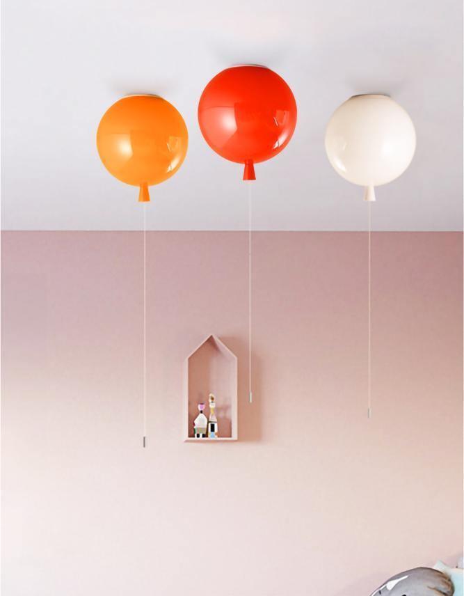 Ceiling Lamp Plastic Balloon 35.0 cm Yellow Childrens Room Pull Cord Hanging Light Playroom Nursery E27 Fixture | Thomler