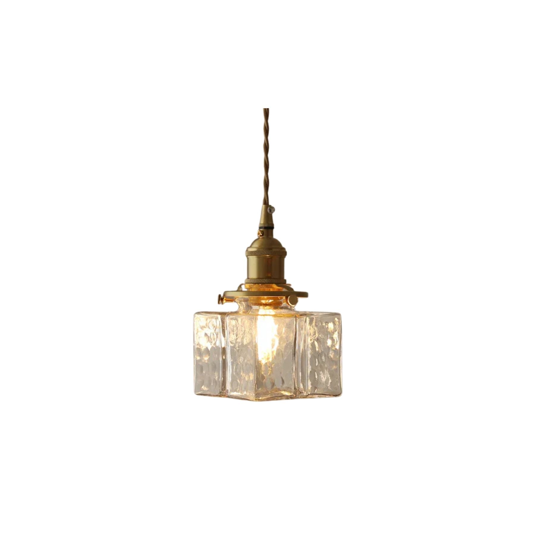Pendant Light Glass 25.0 cm Transparent Brass Dining Room Kitchen Island Ceiling Lamp | Thomler